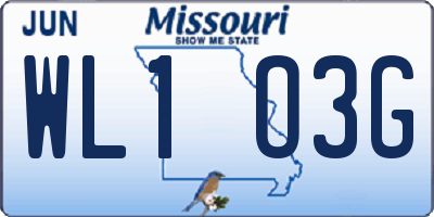 MO license plate WL1O3G