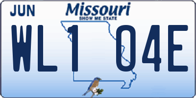 MO license plate WL1O4E