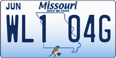 MO license plate WL1O4G