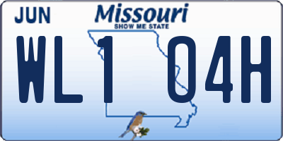 MO license plate WL1O4H