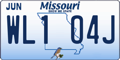 MO license plate WL1O4J
