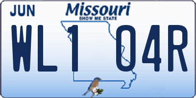 MO license plate WL1O4R