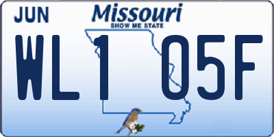 MO license plate WL1O5F