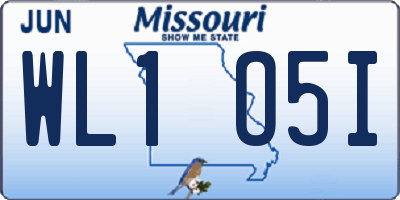 MO license plate WL1O5I