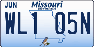 MO license plate WL1O5N