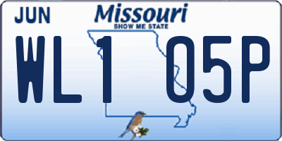 MO license plate WL1O5P