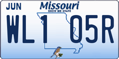 MO license plate WL1O5R