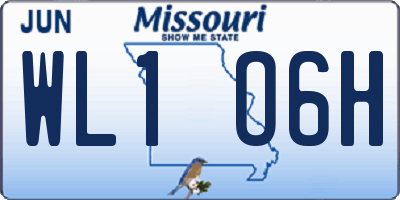MO license plate WL1O6H