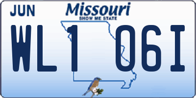 MO license plate WL1O6I