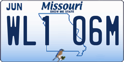 MO license plate WL1O6M