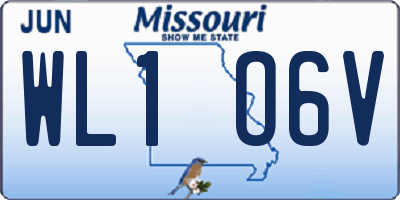 MO license plate WL1O6V