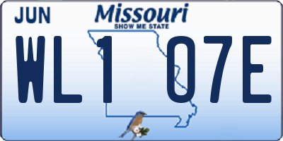 MO license plate WL1O7E