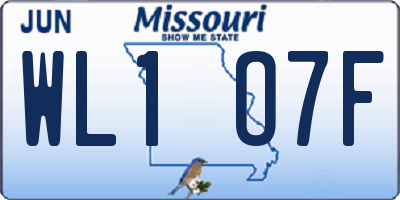 MO license plate WL1O7F