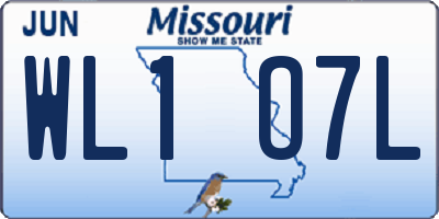 MO license plate WL1O7L