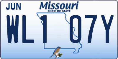 MO license plate WL1O7Y