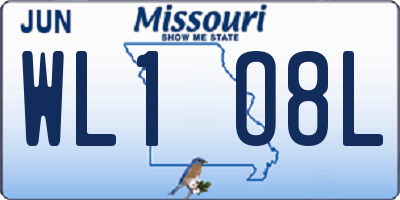 MO license plate WL1O8L