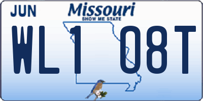 MO license plate WL1O8T