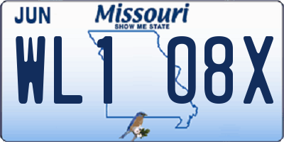 MO license plate WL1O8X