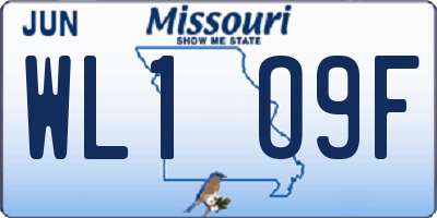 MO license plate WL1O9F