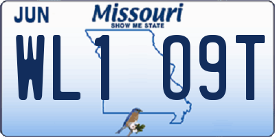 MO license plate WL1O9T