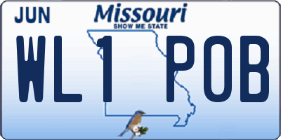 MO license plate WL1P0B
