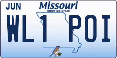 MO license plate WL1P0I