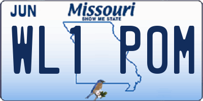MO license plate WL1P0M