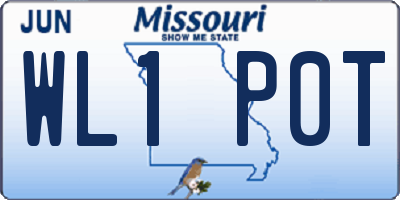 MO license plate WL1P0T