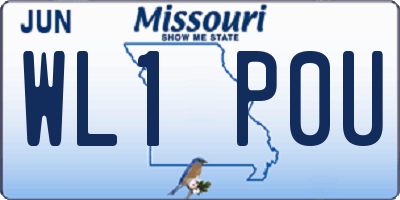 MO license plate WL1P0U