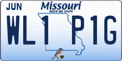 MO license plate WL1P1G