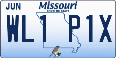MO license plate WL1P1X