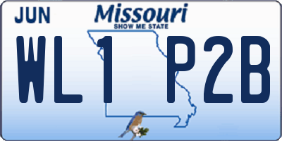 MO license plate WL1P2B