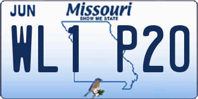 MO license plate WL1P2O