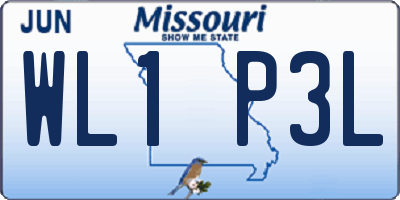 MO license plate WL1P3L