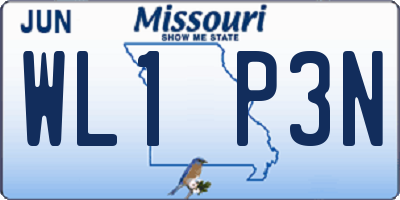 MO license plate WL1P3N