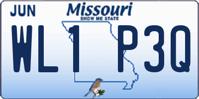 MO license plate WL1P3Q