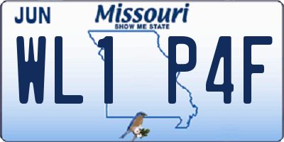 MO license plate WL1P4F