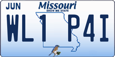 MO license plate WL1P4I