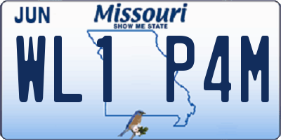 MO license plate WL1P4M