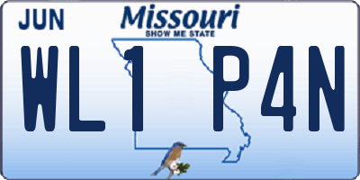 MO license plate WL1P4N