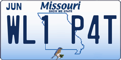 MO license plate WL1P4T