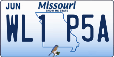 MO license plate WL1P5A