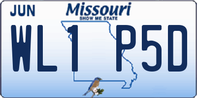 MO license plate WL1P5D