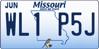 MO license plate WL1P5J