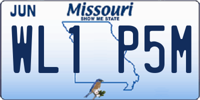 MO license plate WL1P5M