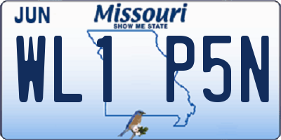 MO license plate WL1P5N