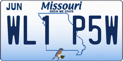 MO license plate WL1P5W