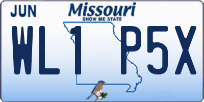 MO license plate WL1P5X