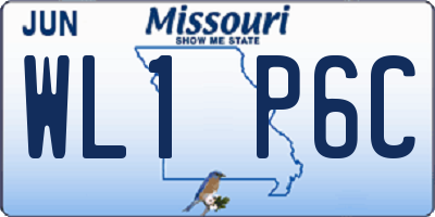 MO license plate WL1P6C