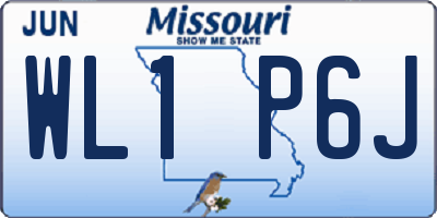 MO license plate WL1P6J
